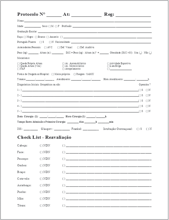 Ficha de Avaliação Traumato Ortopedia